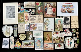 51 Victorian Trade Cards and miscellaneous Ephemera Lot