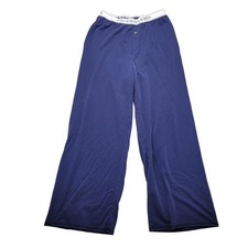 Polo Ralph Lauren Pajama Pants Womens Medium Blue Terry Knit Sleepwear Logo