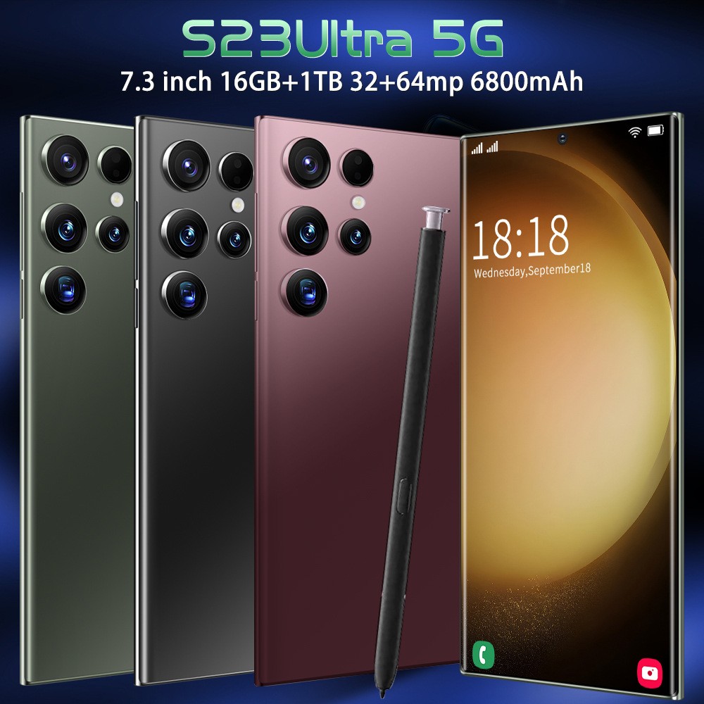 Smartphone 7.3-inch 16+1TBS23 Ultra Global Unlock Android Phone 6800MAH
