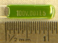 200 .001uF 100V 5% Polyester Film Capacitors "Greenies"