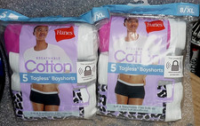 2 pks NEW Hanes WOMENS Tagless BOYSHORTS for WOMEN Panty size 8 XL 10 Pair