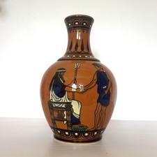 B.F.K. Vase décoratif grec céramique peint 409, scènes, forme bouteille