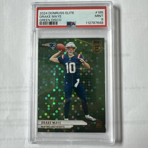 2024 PANINI DONRUSS ELITE GREEN DISCO #185 DRAKE MAYE ROOKIE RC PSA 9