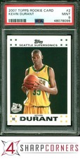 2007 TOPPS ROOKIE CARD #2 KEVIN DURANT RC SUPERSONICS PSA 9