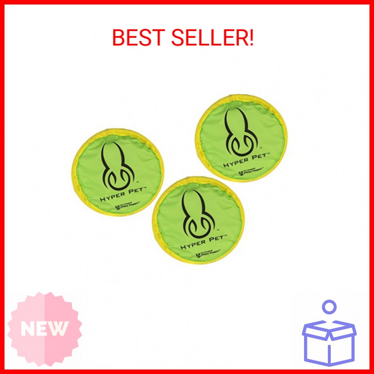 (3 Pack) Hyper Pet 9" Hyper Flippy Flopper Dog Toy, Colors May Vary