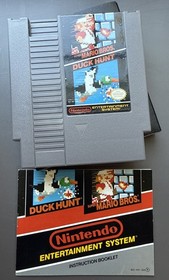 Super Mario Bros / Duck Hunt (Nintendo NES 1985) Authentic Cartridge + Manual!!