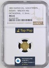Top Pop! 1857 1/2 California Gold, #4b / Ngc Ms65, Finest Known! Pop 2 R.8