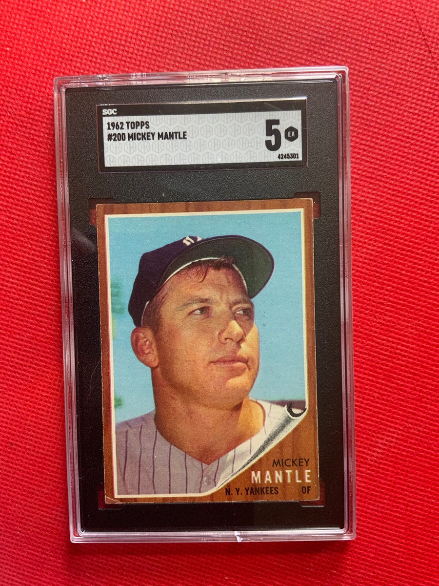 1962 Topps #200 Mickey Mantle New York Yankees HOF SGC 5 EX