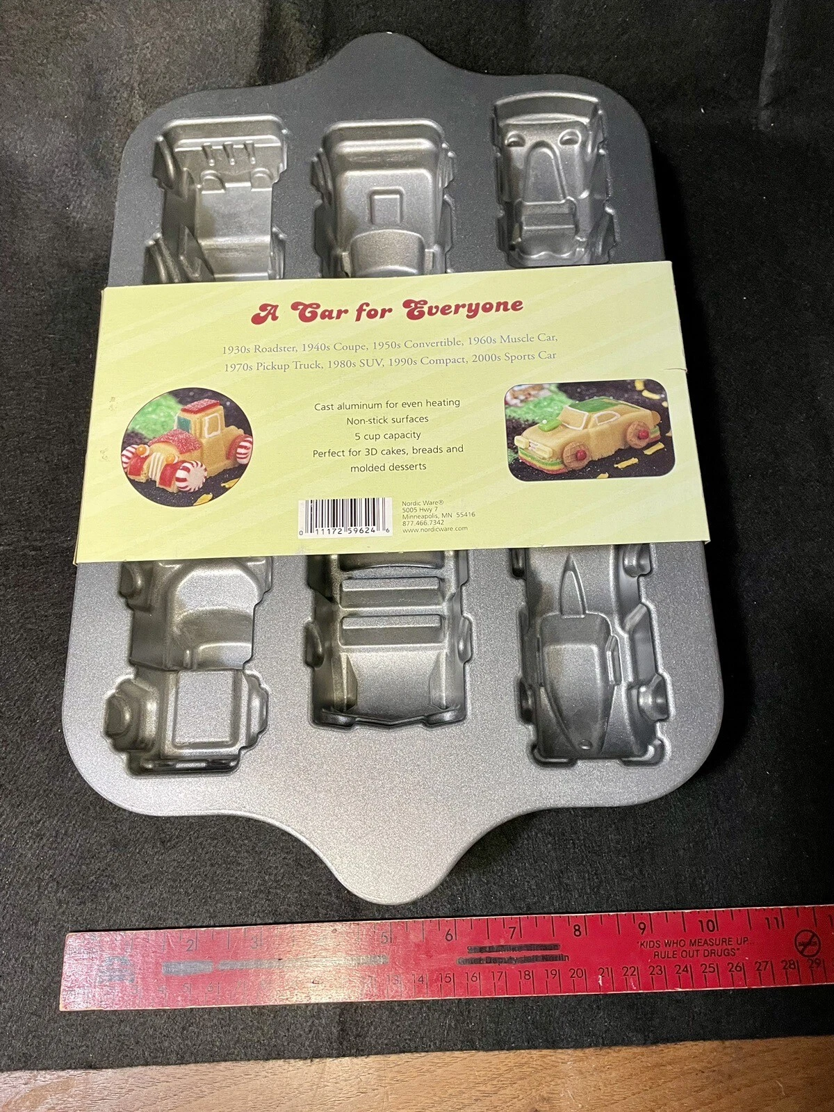 NordicWare Classic Cars Sweet Rides Cupcake Pan Cast Aluminum Made In USA