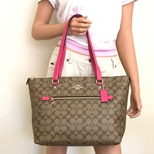 coach gallery tote pink