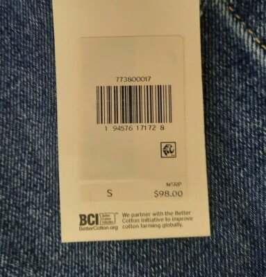 cotton $98 Levi's Premium Vintage Fit Trucker Jean Jacket Denim Coat NWT
