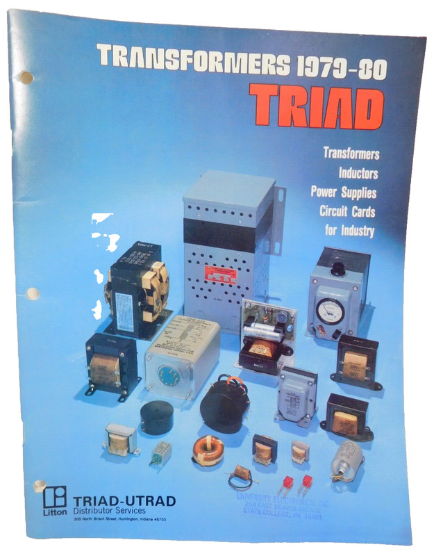 1979 - 1980 - Triad Transformers, Inductors Catalog - Original - No Repro