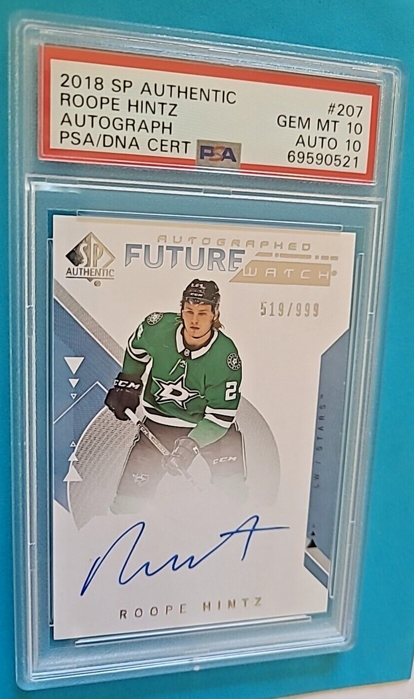 2018-19 Roope Hintz SP Authentic Future Watch Rookie Auto RC /999 PSA 10 Auto 10