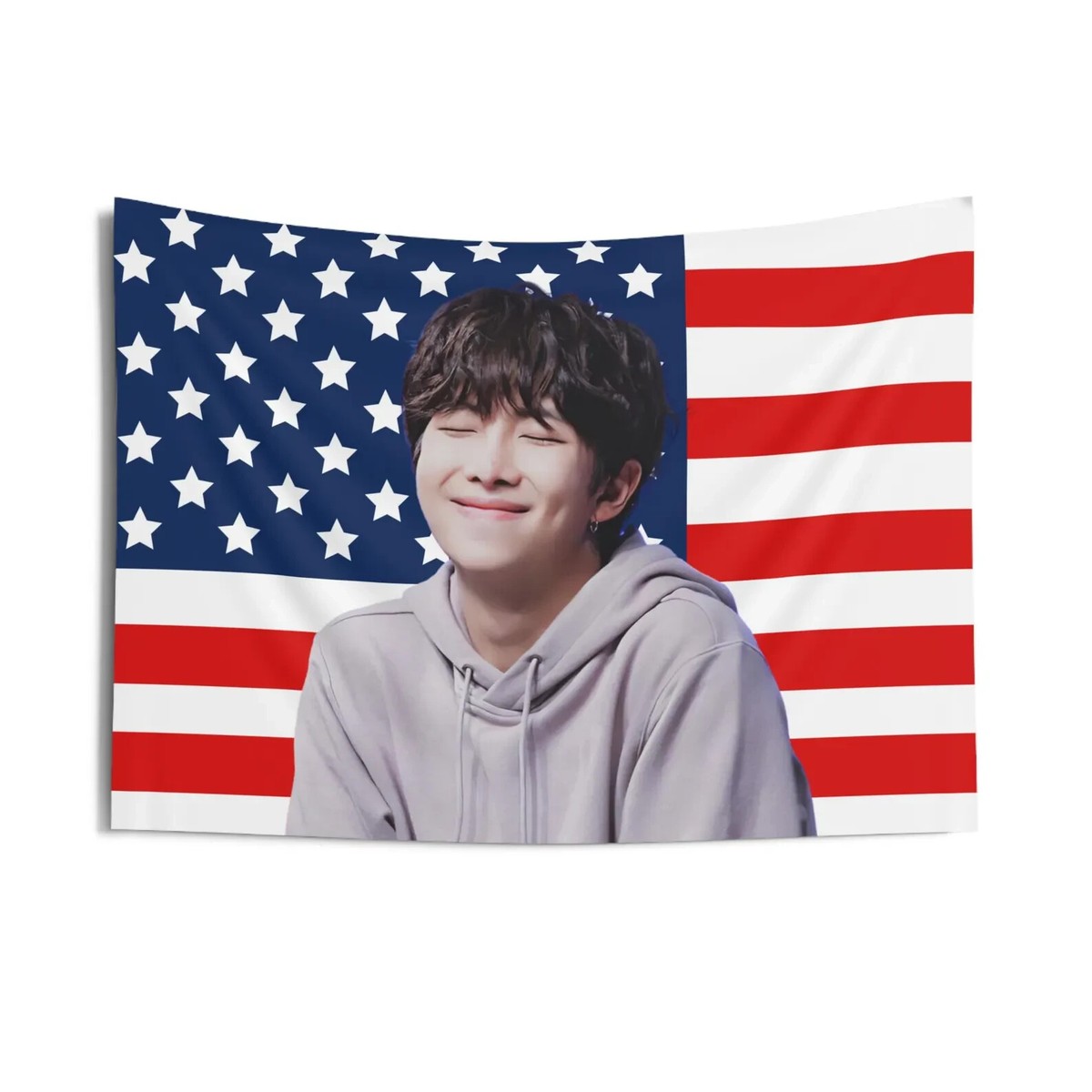 KPOP FLAG] BTS RM NAMJOON American Flag Wall Tapestry Army Fan