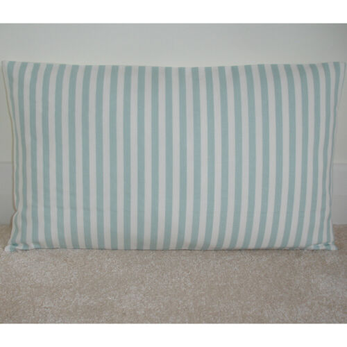 20"x12" Oblong Bolster Cushion Cover Stripes Duck Egg Blue Cream Striped 12x20 - 第 1/1 張圖片