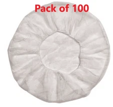100pcs Disposable Hair Net Bouffant Cap for Kitchen Medical Non Woven Head Cover