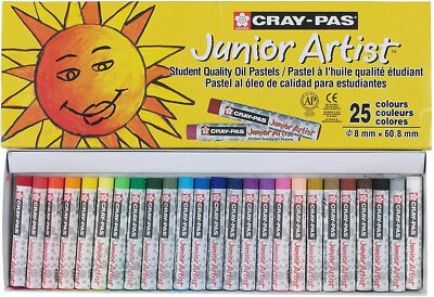 XEP25 Sakura Cray-Pas Junior Artist Oil Pastels, Assorted Colors, Set of 25