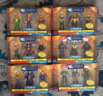 MATTEL DC UNIVERSE THREE PACK CRISIS SERIES LOT (6) SEALED NEW
