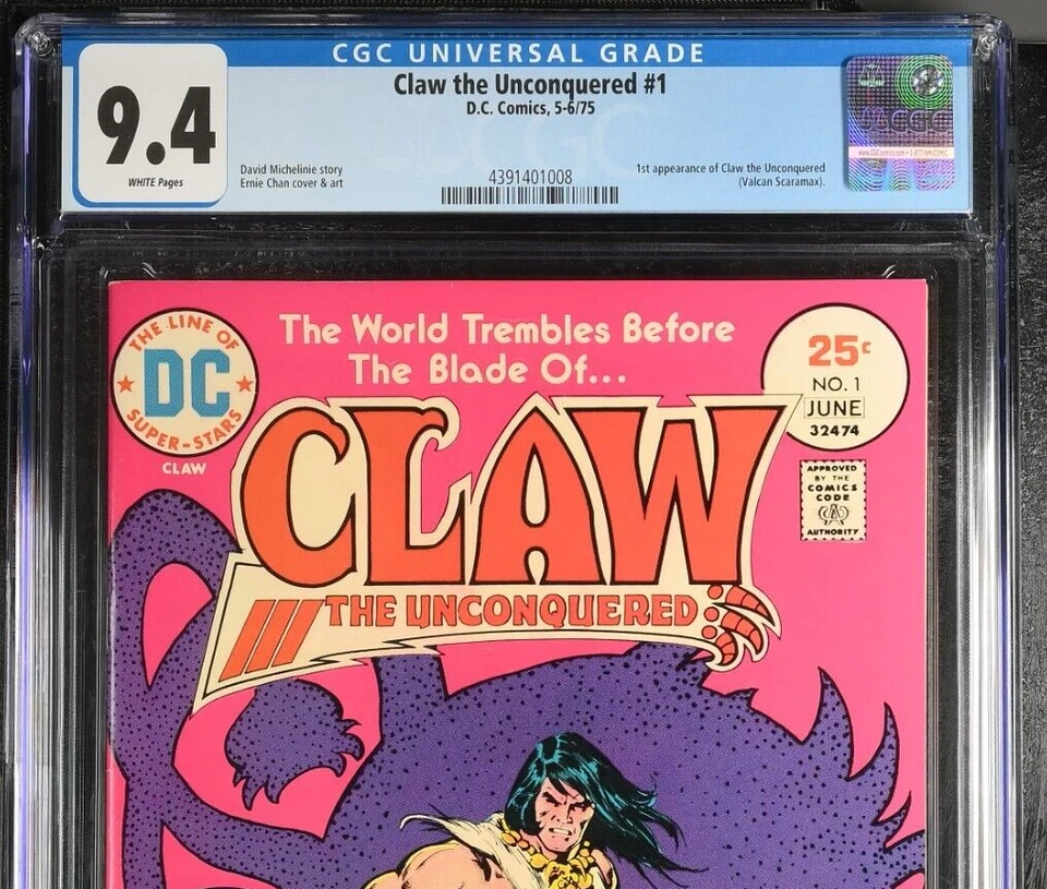 🔥CLAW THE UNCONQUERED #1 CGC 9.4 WHITE PAGES, 1st APP of CLAW, DC COMICS 1975 - Image 3 of 4