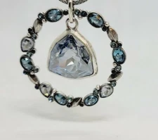 BRIGHTON Necklace DIVINE FEMININE Crystal Blue Cute Reversible Stunning 19"