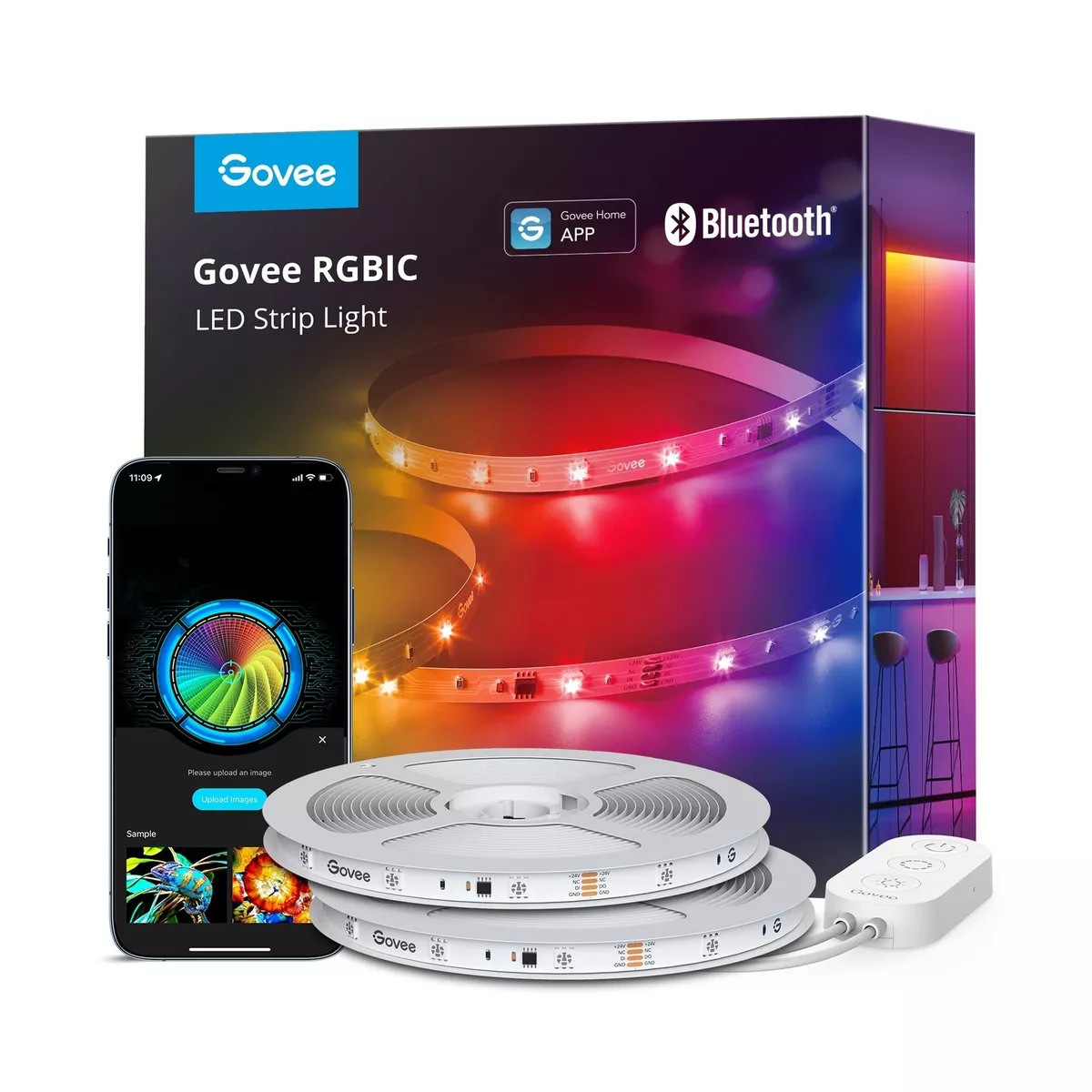 GOVEE - Bande LED Wi-Fi intelligent + Bluetooth,…