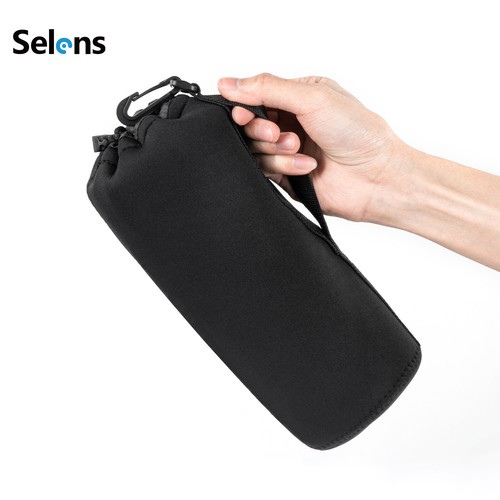 4x Camera Lens Pouch Bag Soft Neoprene Drawstring Protector Case Set Waterproof - Picture 3 of 8