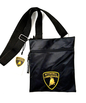 LAMBORGHINI Black Sling Cross Body Lightweight Small Shoulder Bag NWT