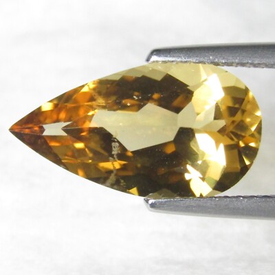 3.93Cts Fantastic Natural Yellow Beryl 16.2x9x5.6mm Pear Gemstone From Brazil