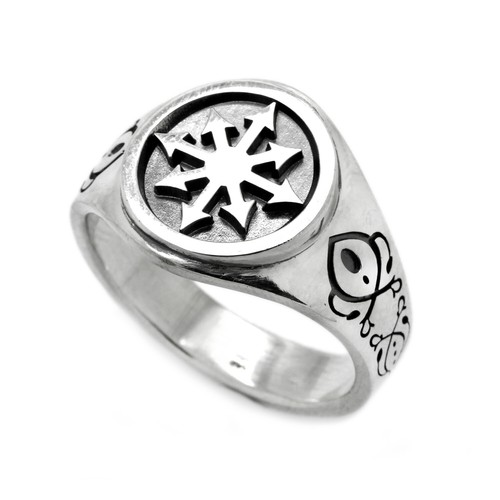 Chaos Magic Star Occult Men Signet Silver 925 - Picture 12 of 12