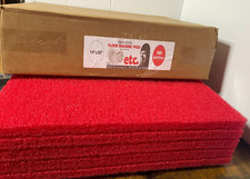 Box of 5 Red  Floor Maintenance Cleaner Pads 14" x 20"