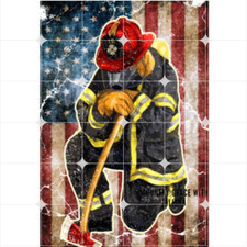 Sublimation Print Firefighter Flag Full Page Ready to Press Heat Transfer