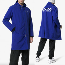 $1215 NWT OFF-WHITE Blue Midi Trench Diag Rai...