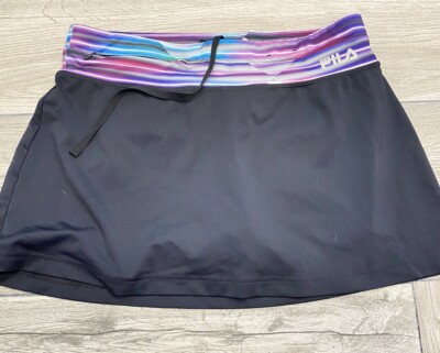 Fila Sport Skort Skirt with Built in shorts Athletic Wear Black Size Medium 