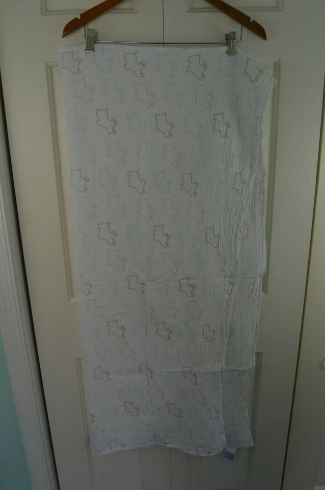 Детское одеяло Koala Baby Rhino Outline муслиновое пеленальное белое серое синее носорог - Изображение 3 из 4