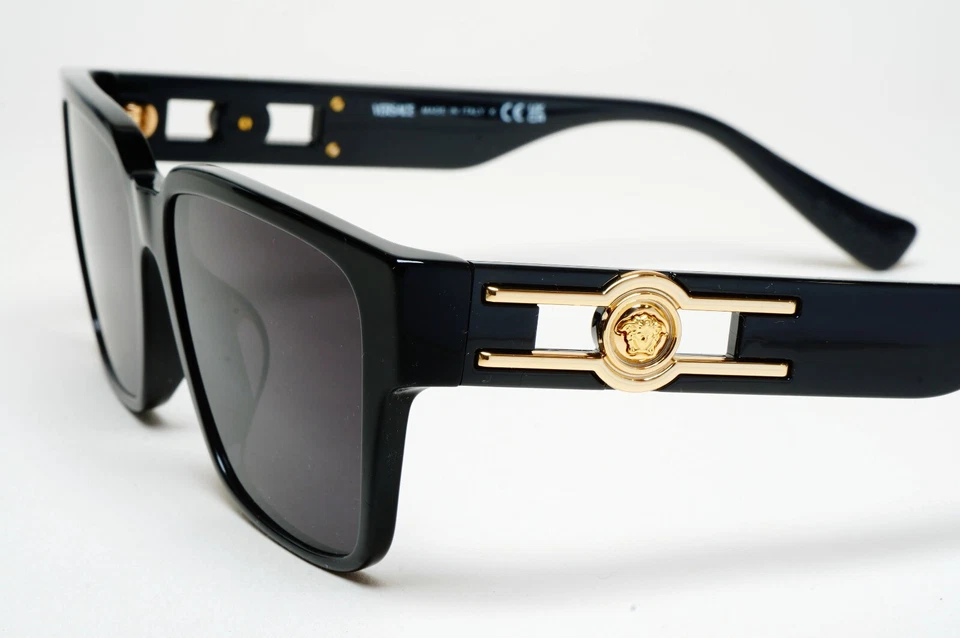 Gafas de sol Versace negras doradas cuadradas Medusa MOD VE 3346-F GB1 55 mm Foto 4 de 4