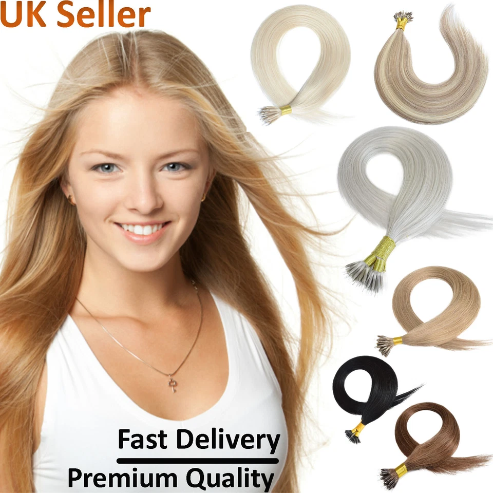 CROWN HAIR EXTENSIONS 16 Zoll 18 Zoll 20 Zoll 22 Zoll - 1,0 g Nano Ring Perlen Remy Echthaar Extensions - mehrere Farben