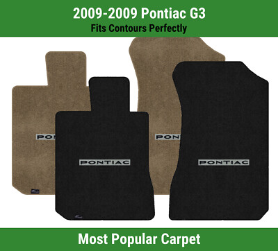 Lloyd Ultimat Front Carpet Mats for '09 Pontiac G3 w/Black on Silver Pontiac