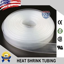 20 FT. 20' Feet CLEAR 1" 25mm Polyolefin 2:1 Heat Shrink Tubing Tube Cable US