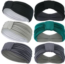 Wide Headband Women Hair Bow knot Turbans Head Band Make-up Sports Running
