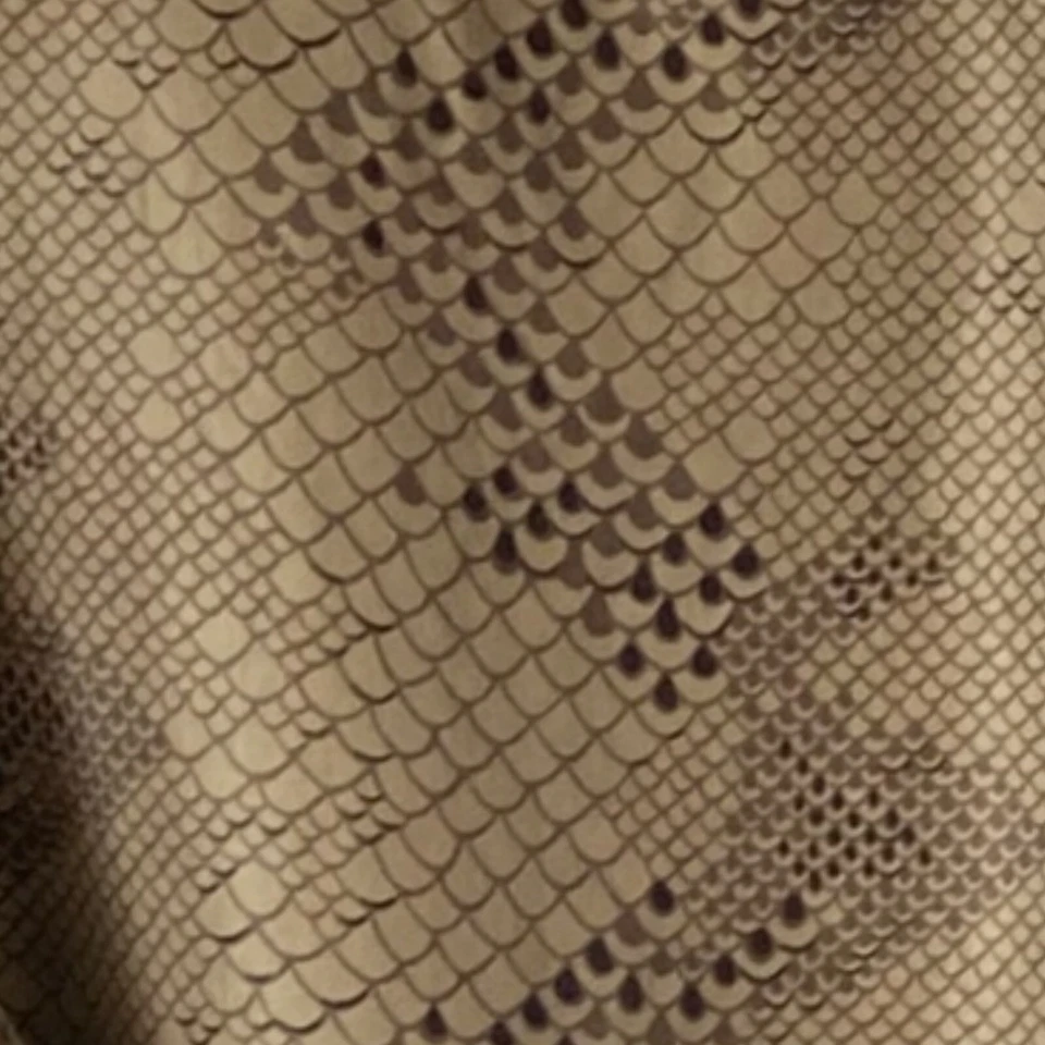 Blusa Vintage 100% Seda Años 80 Dinastía Power Hombro Piel de Serpiente Estampado Bolsillos Talla M Foto 4 de 4