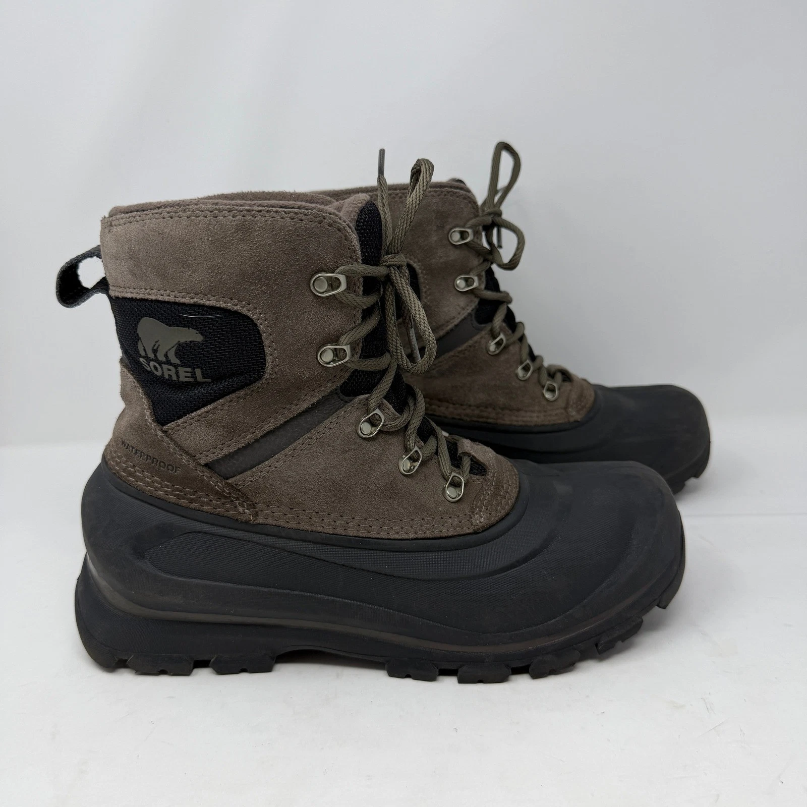 Sorel Buxton Lace Mens Waterproof Winter Snow Boots Brown Black SIZE 8