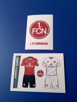 2016/2017 Topps Sticker Fussball Bundesliga Nr 428 429A/B Nürnberg Wappen 
