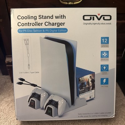 Oivo PS5 Cooling Stand with Controller Charger (Disc & Digital Edition) (USED)