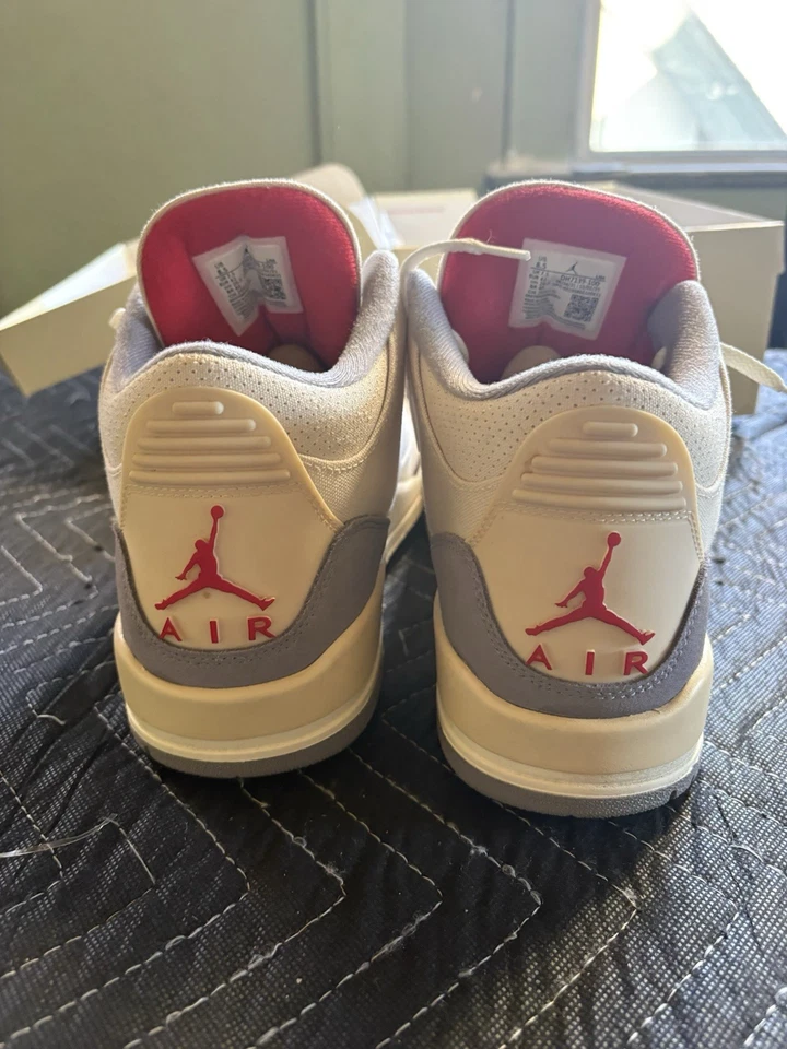 Nike Air Jordan 3 Retro 'Muselina' Tenis DH7139-100 Talla 8.5 Raras Foto 4 de 4