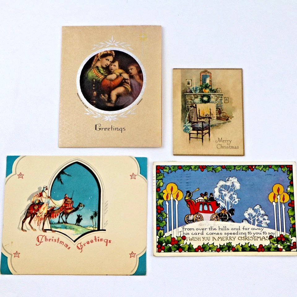 Lote de 38 tarjetas de felicitación vintage años 30-50 Navidad día de la madre día B San Valentín Foto 4 de 4