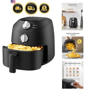 Compact 2.1 Quart Air Fryer with 12 Presets Menu Options, Adjustable Timer & ...