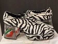 Funtasma Zebra Striped Shoes with Fish in Heal Size L PIMP-02