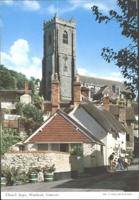 Vintage John Hinde Postkarte Kirche Treppe Minenkopf Somerset 2DC 292