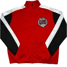 Chicago Bulls Track Jacket NBA Warm Up Red Zip-Up Men's Large Red Black Logo UNK