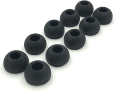 10 Pairs Large Black Silicone Replacement Ear Buds Tips Covers